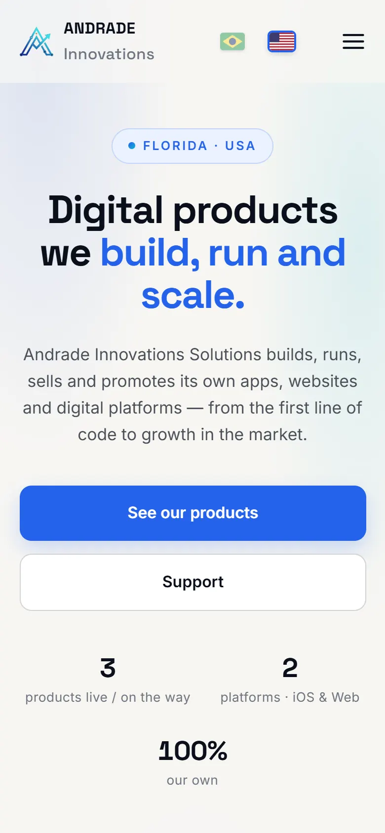 O mesmo site, na tela do celular
